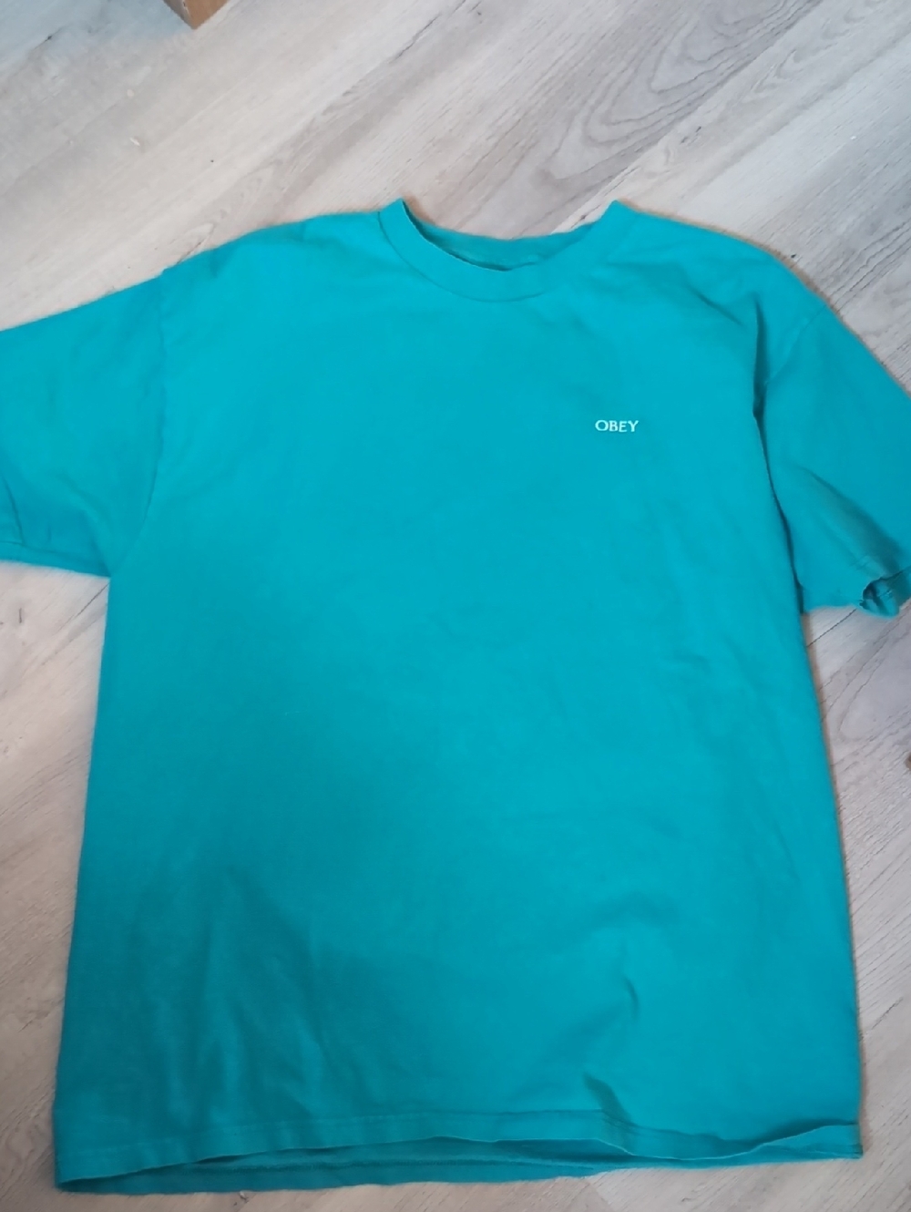 Obey Men's Teal Crewneck T-Shirt